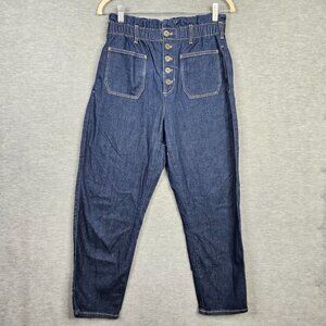 Pilcr By Anthropologie Women's Ultra High Rise Button Fly Dark Wash Jeans Size S